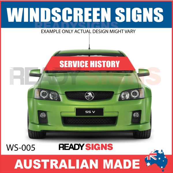 Windscreen Banner - WB005 - SERVICE HISTORY